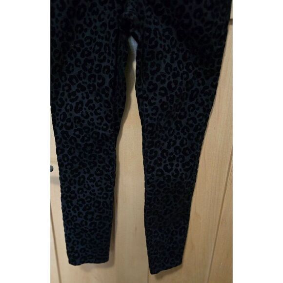Madewell Leopard Print Mid-Rise Skinny Pants Black Stretchy mob wife whimsigoth - Picture 3 of 13